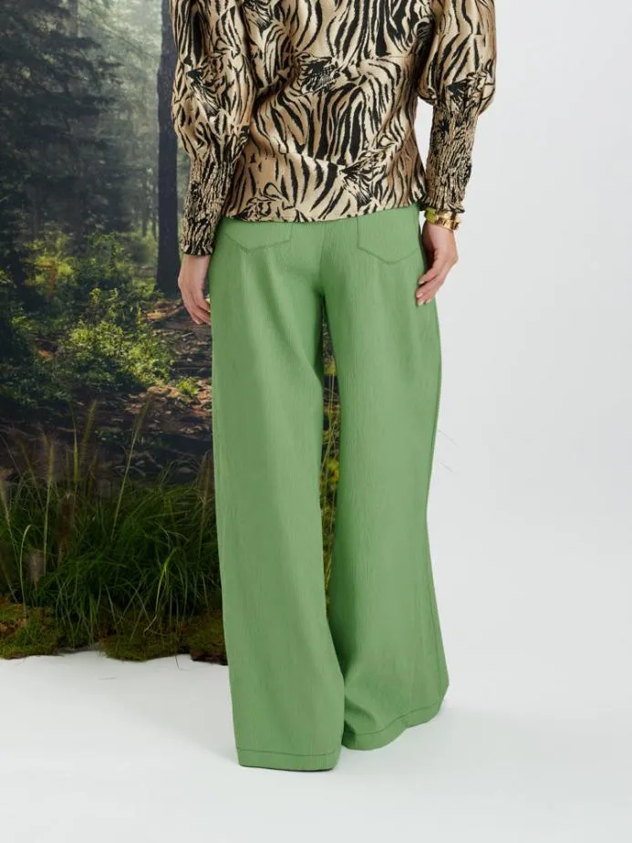 Sister Jane Bottoms Women Ghospell Hollis Wide Leg Trousers Pear Green