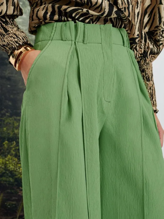 Sister Jane Bottoms Women Ghospell Hollis Wide Leg Trousers Pear Green
