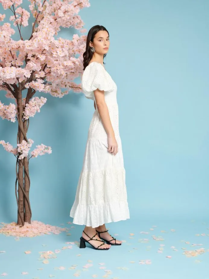 Sister Jane Dresses Women Dancing Blooms Midi Dress White and Cream Sister Jane Dresses Women Dancing Blooms Midi Dress White and Cream