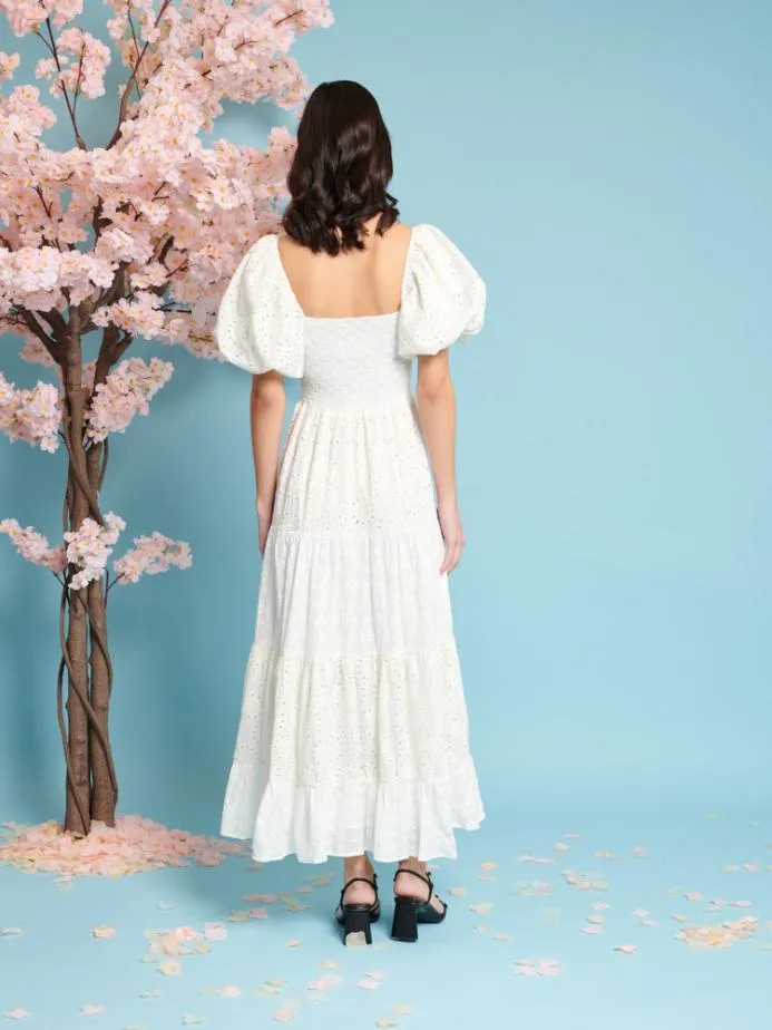Sister Jane Dresses Women Dancing Blooms Midi Dress White and Cream Sister Jane Dresses Women Dancing Blooms Midi Dress White and Cream