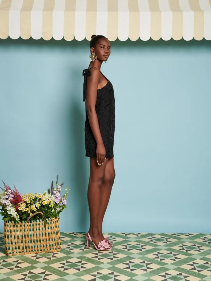 Sister Jane Dresses Women DREAM Peach Flower Mini Dress Coal Black Sister Jane Dresses Women DREAM Peach Flower Mini Dress Coal Black