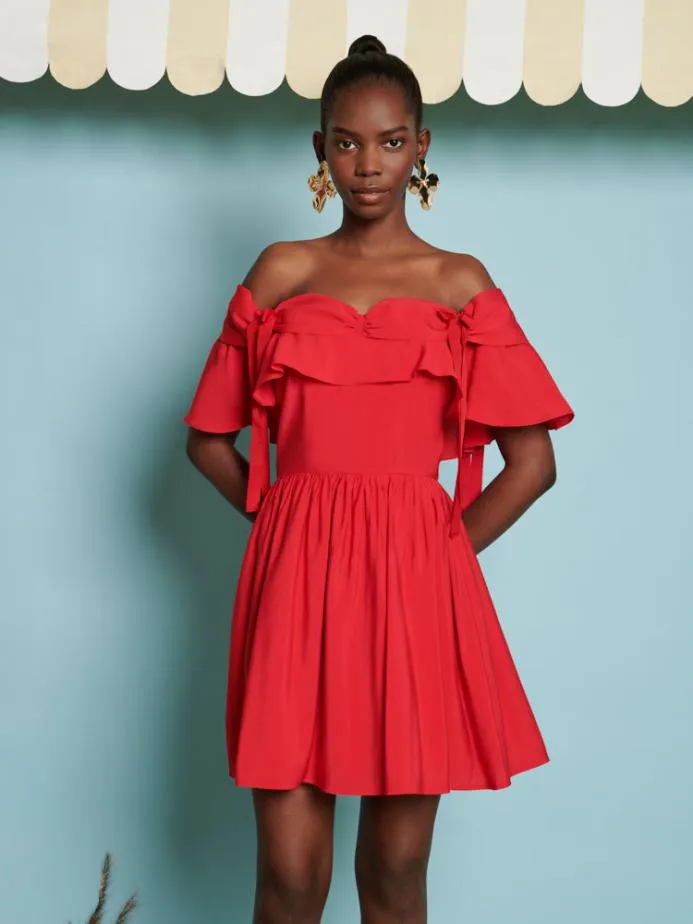 Sister Jane Dresses Women DREAM Watermelon Bow Mini Dress Ruby Red