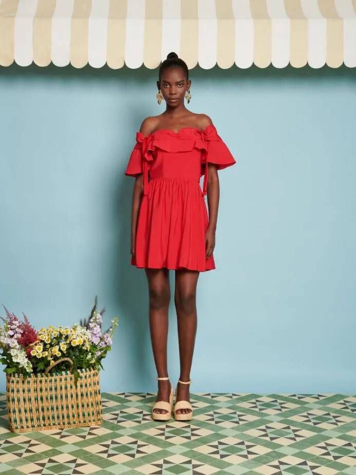 Sister Jane Dresses Women DREAM Watermelon Bow Mini Dress Ruby Red
