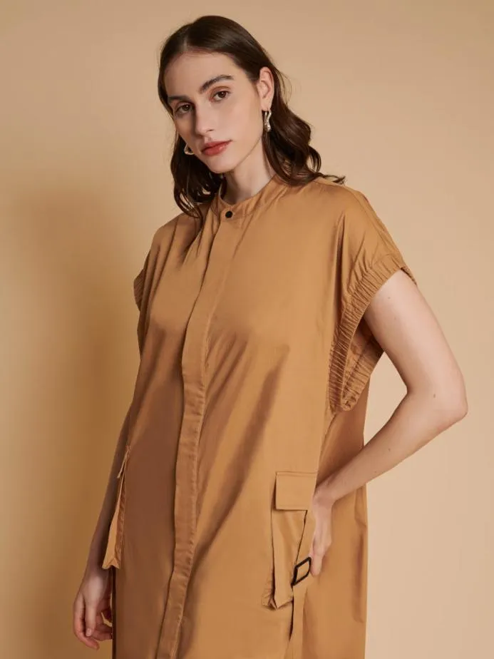 Sister Jane Dresses Women Ghospell Iona Cargo Shirt Dress Tan Sister Jane Dresses Women Ghospell Iona Cargo Shirt Dress Tan