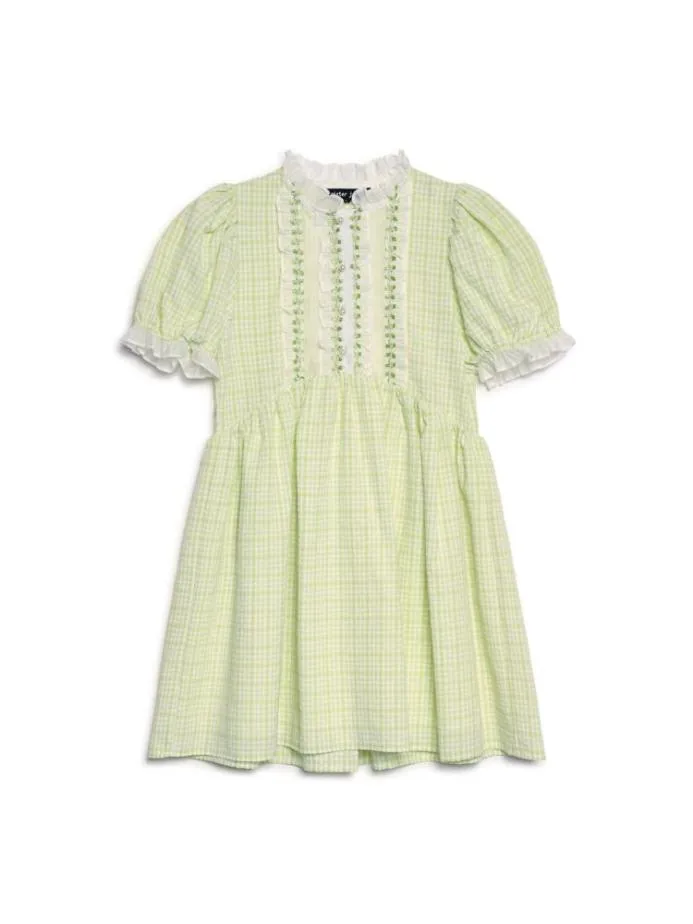 Sister Jane Dresses Women Noord Gingham Mini Dress Lime Green