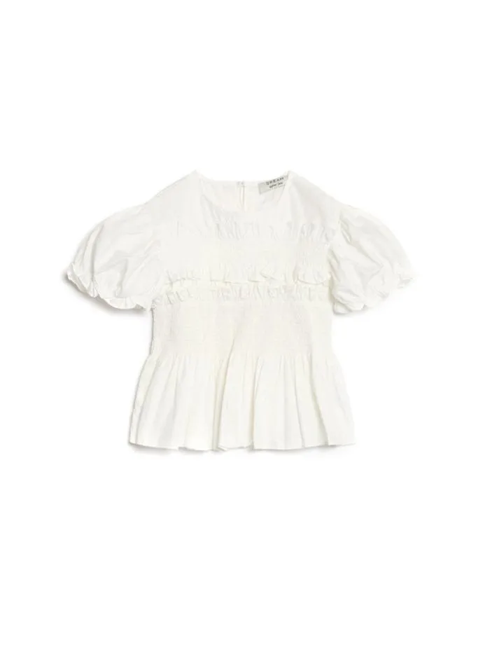 Sister Jane Tops Women DREAM Rider Ruffle Top Pearl White