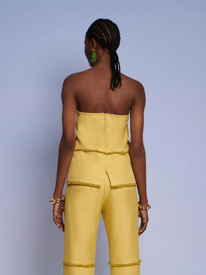 Sister Jane Tops Women Ghospell Priya Fray Bandeau Top Mustard Yellow