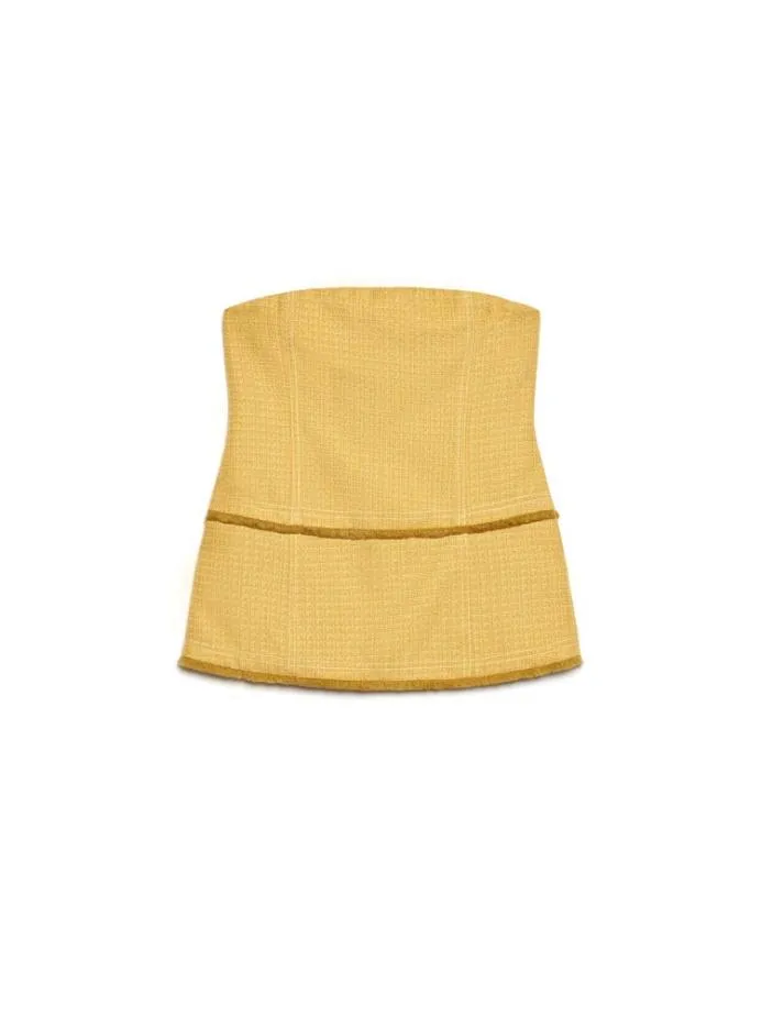 Sister Jane Tops Women Ghospell Priya Fray Bandeau Top Mustard Yellow