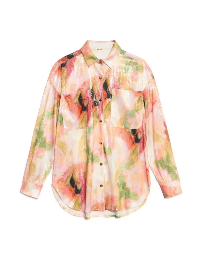 Sister Jane Tops Women Ghospell Salma Sequin Oversized Shirt Sequin Aquarelle