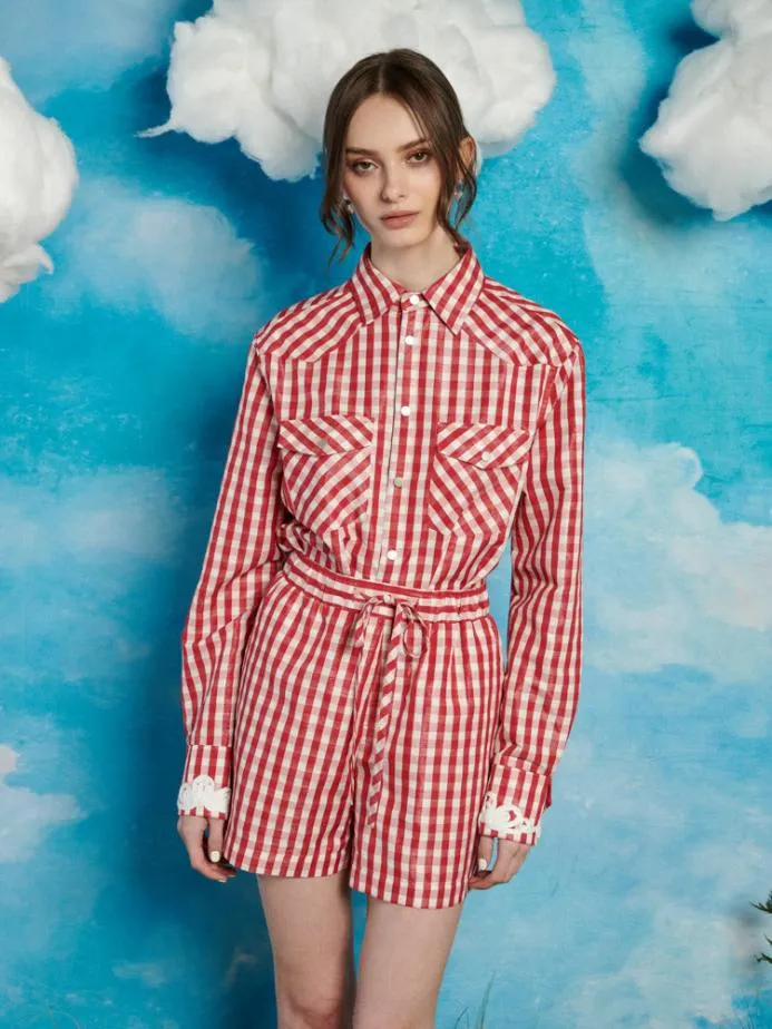 Sister Jane Tops Women Stables Gingham Shirt Gingham Red