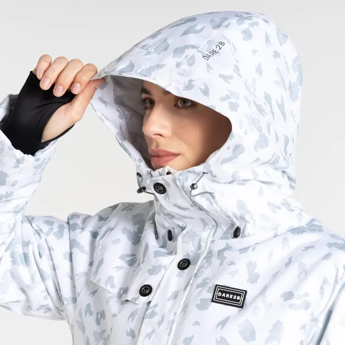Ski Life Jacket White Dash Print Women Dare 2b Ski Jackets