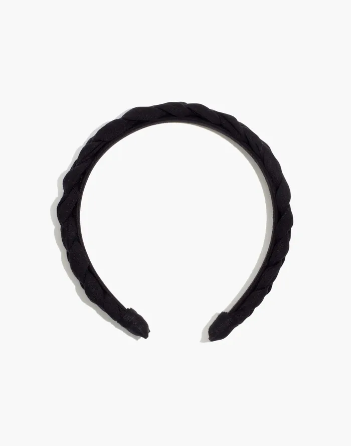 Skinny Puffy Braided Headband True Black Women Madewell Hair Accessories