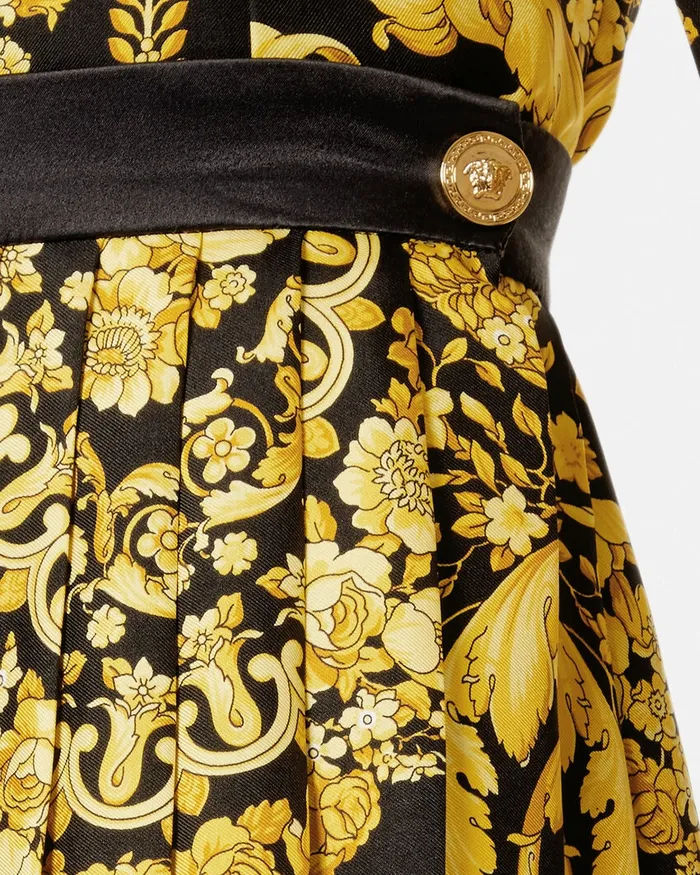 Skirts Women Versace Barocco Pleated Skirt Blackprint