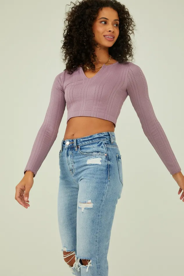 Sleep Lounge Jade Notched Pointelle Top 8211 Altar8217d State Women