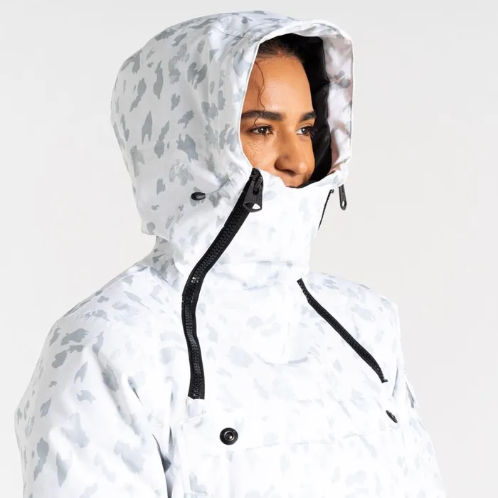 Slide Out Overhead Ski Jacket White Dash Print Women Dare 2b Ski Jackets