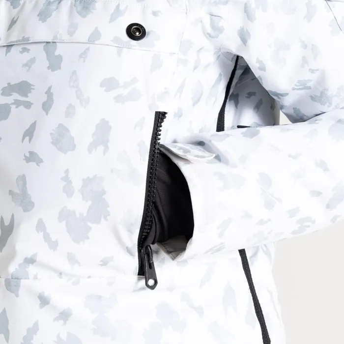 Slide Out Overhead Ski Jacket White Dash Print Women Dare 2b Ski Jackets