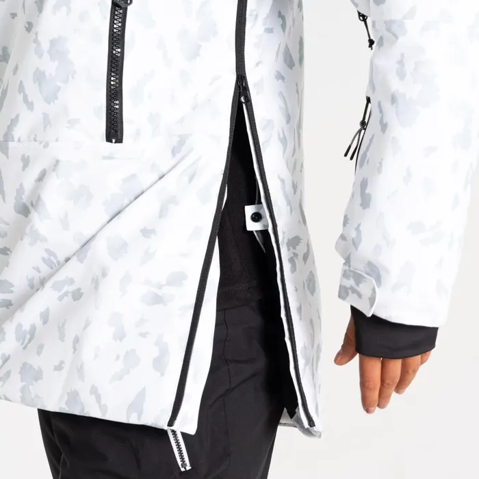 Slide Out Overhead Ski Jacket White Dash Print Women Dare 2b Ski Jackets