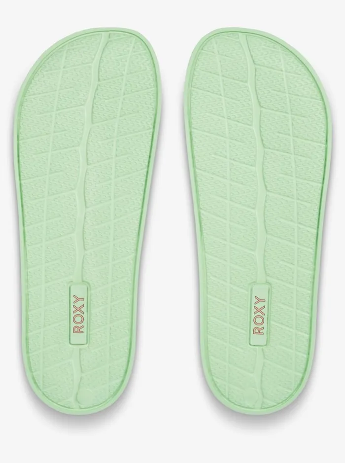 Slippy 8211 Slider Sandals Green Stripe Women Roxy Shoes