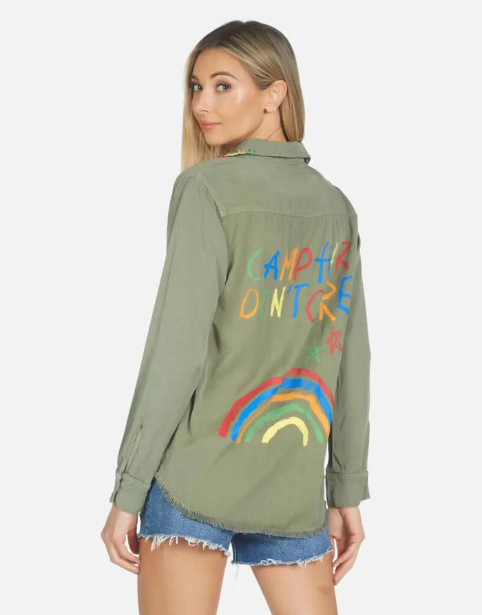 Sloane Camp Hair Don039t Care Military Women039s Lauren Moshi Long Sleeve