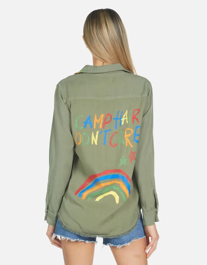 Sloane Camp Hair Don039t Care Military Women039s Lauren Moshi Long Sleeve
