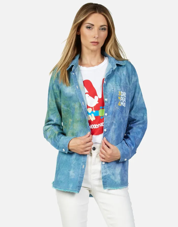 Sloane Woodstock Peace Ocean Tide Women039s Lauren Moshi Long Sleeve