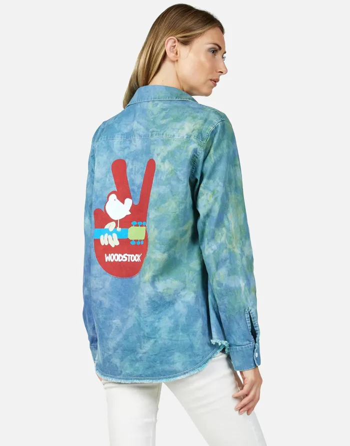 Sloane Woodstock Peace Ocean Tide Women039s Lauren Moshi Long Sleeve