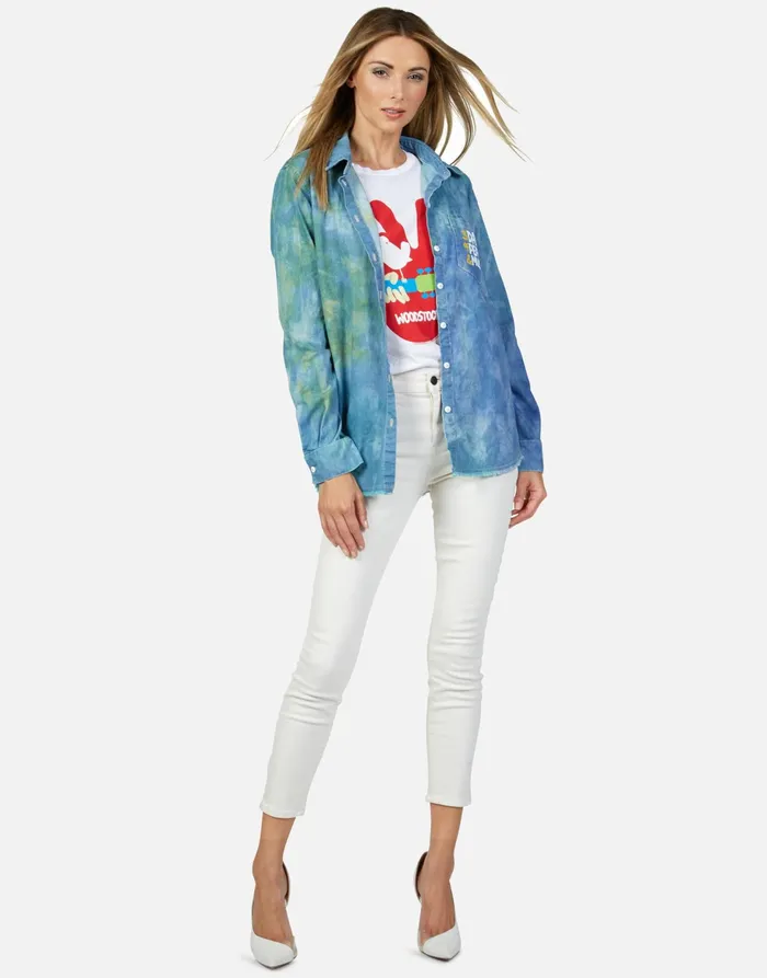 Sloane Woodstock Peace Ocean Tide Women039s Lauren Moshi Long Sleeve
