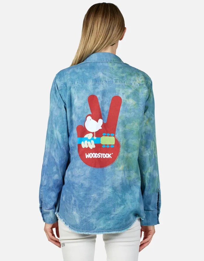 Sloane Woodstock Peace Ocean Tide Women039s Lauren Moshi Long Sleeve