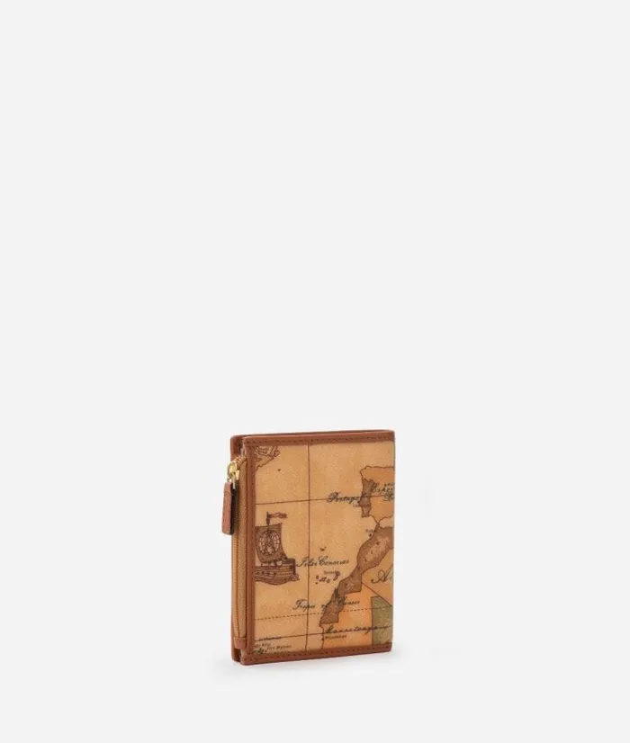 Small Wallet With Pression Button In Geo Classic Print Man Alviero Martini Wallets