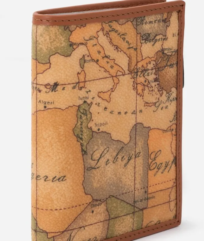 Small Wallet With Pression Button In Geo Classic Print Man Alviero Martini Wallets