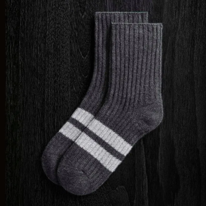 Socks MenWomen James Perse Short Cashmere Sock Coalheather Grey