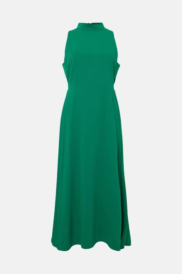 Soft Tailored Pleated Panel Midaxi Dress Green Women Karen Millen Dresses