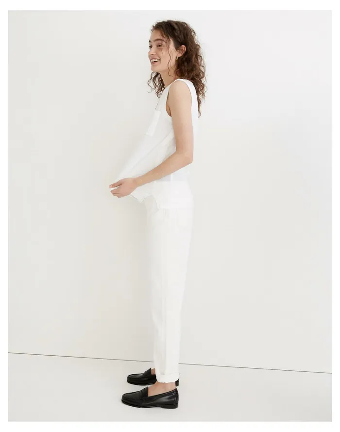 Softfade Cotton Oversized Muscle Tank Optic White Women Madewell Tees