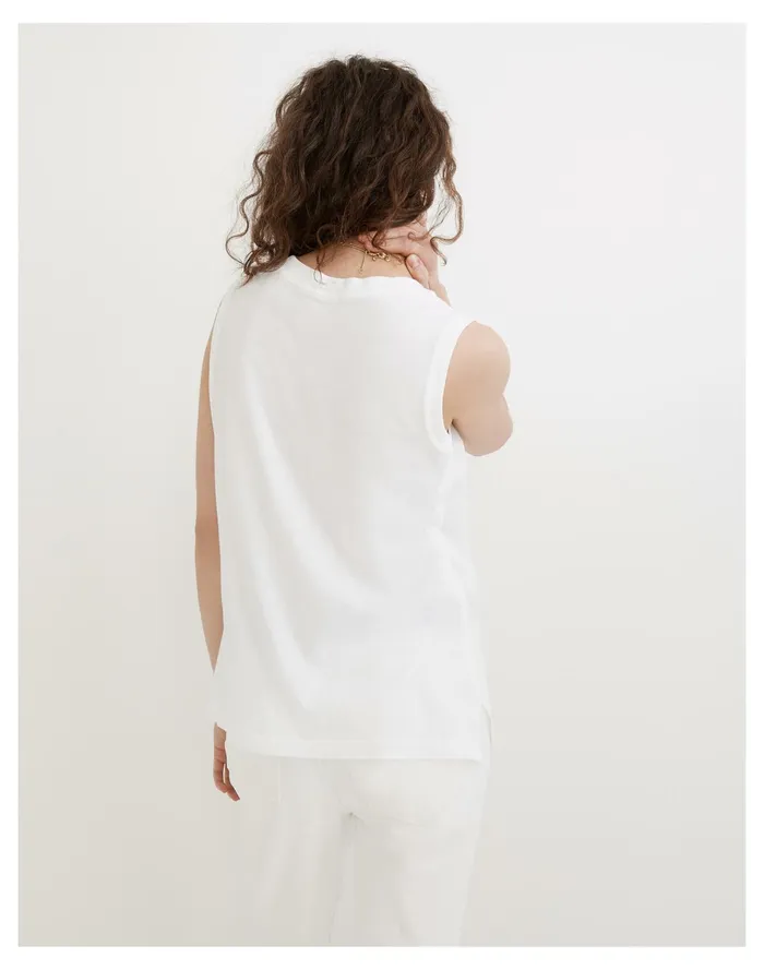 Softfade Cotton Oversized Muscle Tank Optic White Women Madewell Tees