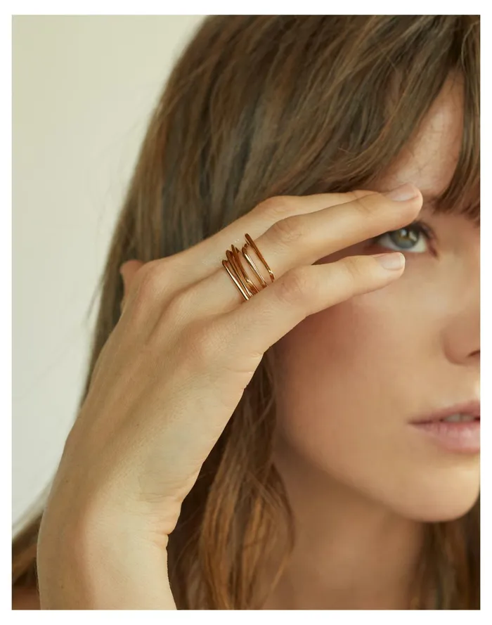 SOKO Laini Stacking Rings Gold Women Madewell Rings SOKO Laini Stacking Rings Gold Women Madewell Rings