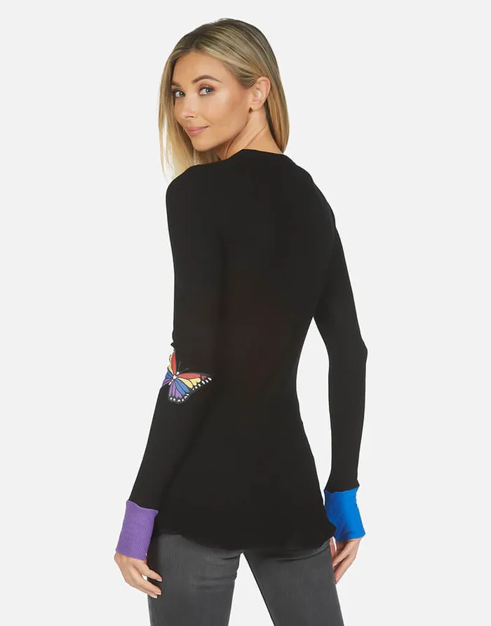 Solange Butterfly Black Women039s Lauren Moshi Long Sleeve