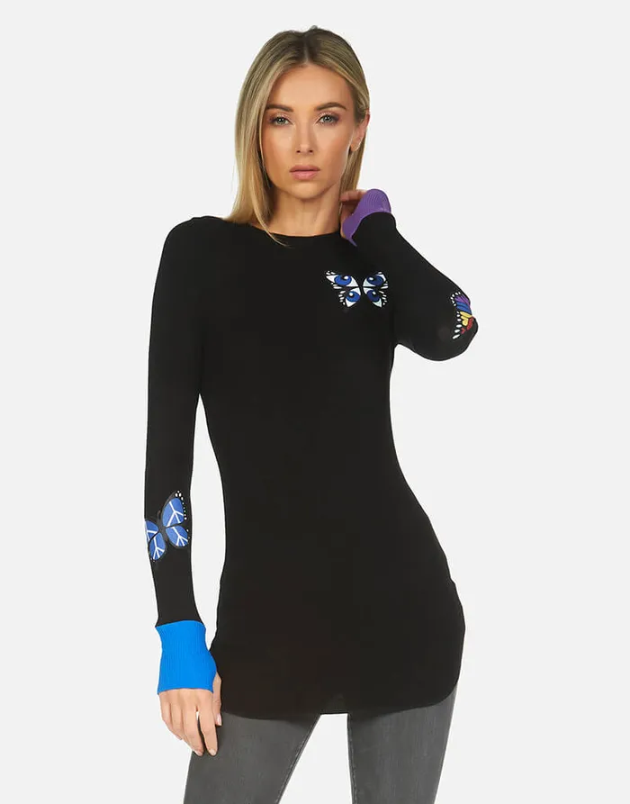 Solange Butterfly Black Women039s Lauren Moshi Long Sleeve