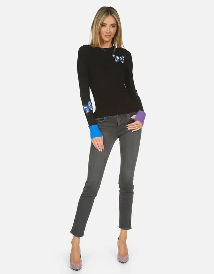 Solange Butterfly Black Women039s Lauren Moshi Long Sleeve