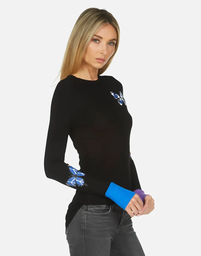 Solange Butterfly Black Women039s Lauren Moshi Long Sleeve