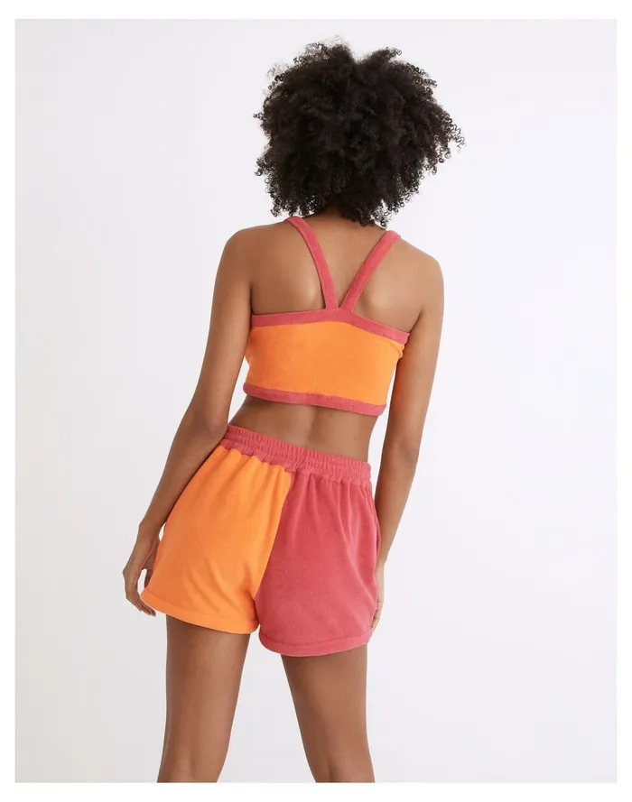 Solid and Striped Colorblock Charlie Shorts Tangerine and Strawberry Women Madewell Swim