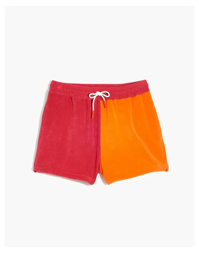 Solid and Striped Colorblock Charlie Shorts Tangerine and Strawberry Women Madewell Swim