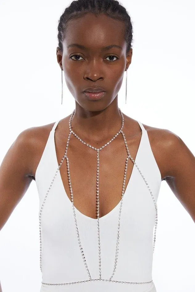 Statement Chain Body Jewellery Silver Women Karen Millen Jewellery
