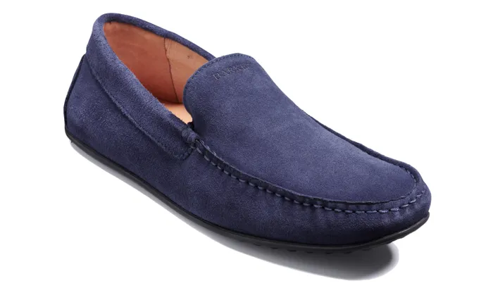 Stirling 8211 Blue Suede Mens Barker Shoes Mens Loafers