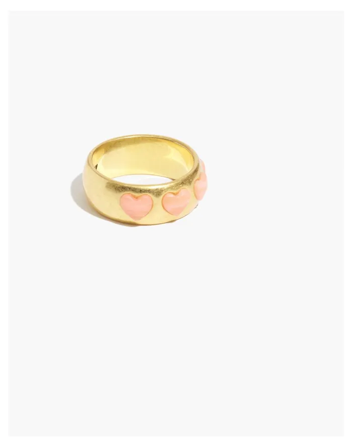 Stone Heart Band Ring Antique Coral Women Madewell Rings