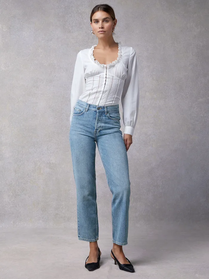 Straight cut jeans Marais Jeans Indigo Vintage Washindigovintagewash Rouje Women