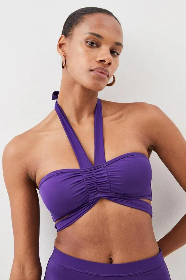 Strappy Halter Bikini Set Purple Women Karen Millen CoOrds