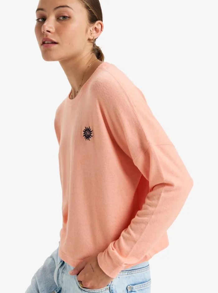 Sunday Cozy 8211 Long Sleeves Top Salmon Women Roxy TShirts and Tops