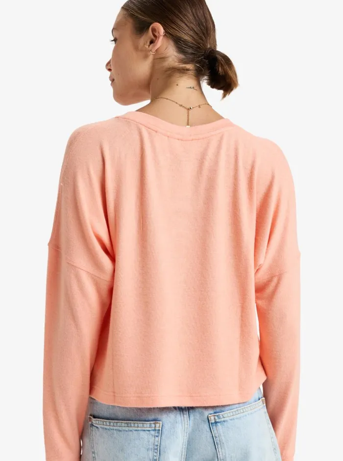 Sunday Cozy 8211 Long Sleeves Top Salmon Women Roxy TShirts and Tops