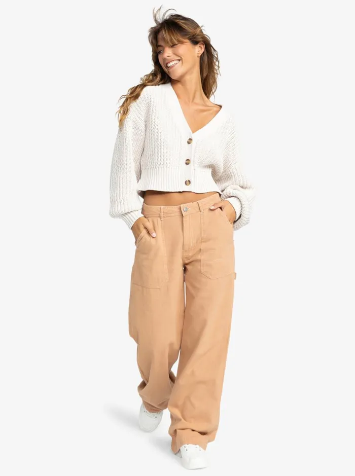 Sundaze Washed 8211 Cardigan Egret Women Roxy Jumpers and Cardigans
