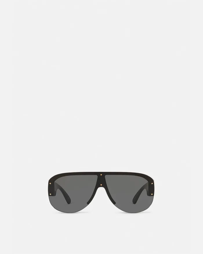 Sunglasses Men Versace Medusa Biggie Shield Sunglasses Black